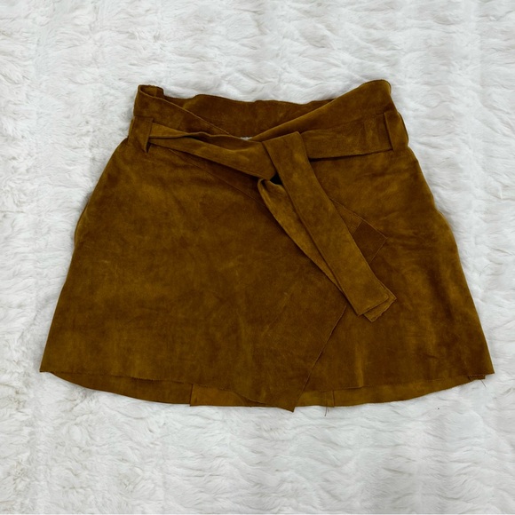 Zara Tan Suede Mini Skirt - Picture 1 of 4